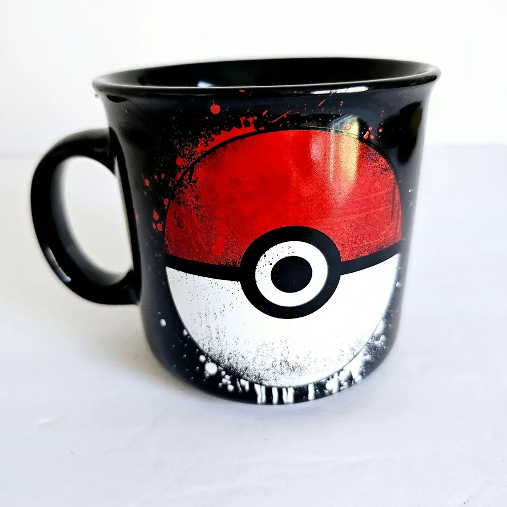 Pokemon Ceramic Coffee or Tea Mug Black Red White Collector Classic Ball M374.2